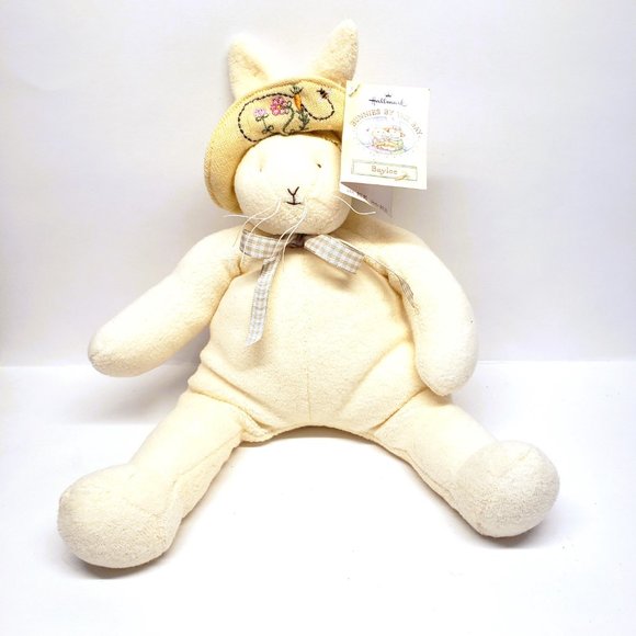 Bunnies By The Bay Hallmark Plush 2002 Baylee Bunny Rabbit Embroidery Flower Tag - Picture 9 of 12